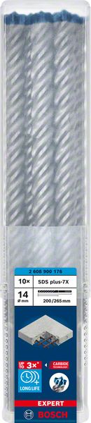 Bosch EXPERT SDS plus-7X burgija za udarne bušilice od 14 x 200 x 265 mm, 10 delova 2608900176