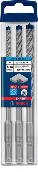 Bosch Komplet EXPERT SDS plus-7X burgija za udarne bušilice od 6/8/10 mm, 3 dela 2608900196