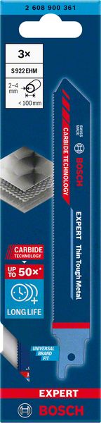 Bosch EXPERT „Thin Tough Metal“ S 922 EHM list univerzalne testere, 3 dela 2608900361