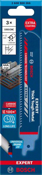 Bosch EXPERT „Thick Tough Metal“ S 955 CHC list univerzalne testere, 3 dela 2608900366