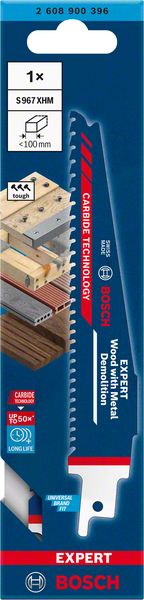 Bosch Home And Garden 10x Lame Per Seghe Universali Expert Wood With Metal Demolition S 1167 XHM (225 X 25 Mm, Accessorio Sega Universale), 225 Mm/9 Pollici