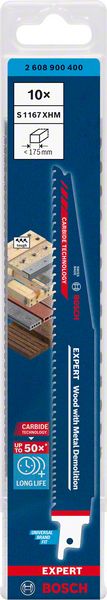Bosch EXPERT „Wood with Metal Demolition“ S 1167 XHM list univerzalne testere, 10 delova 2608900400