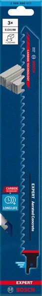 Bosch EXPERT „Aerated Concrete“ S 1241 HM list univerzalne testere, 3 dela 2608900411