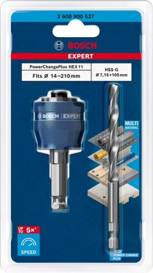 Bosch Adapter sistema EXPERT Power Change Plus testera za otvore od 11 mm, HSS-G Drill 7,15 x 105 mm, 2 dela 2608900527