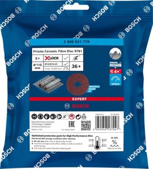 Bosch EXPERT R781 Prisma Ceramic X-LOCK Fiber disk od 115 mm, 22,23 mm, G 36, 5 delova 2608621779