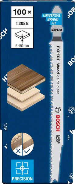 Bosch EXPERT „Wood 2-side clean“ T 308 B list ubodne testere, 100 delova 2608900553