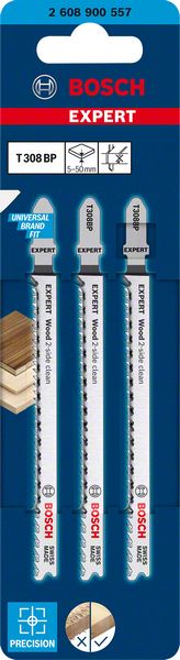 Bosch EXPERT „Wood 2-side clean“ T 308 BP list ubodne testere, 3 delova 2608900557