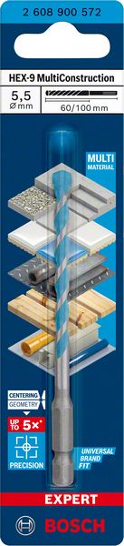 Bosch EXPERT HEX-9 MultiConstruction burgija od 5,5 x 60 x 100 mm 2608900572