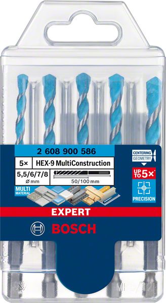 Bosch Komplet EXPERT HEX-9 MultiConstruction burgija od 5,5/6/6/7/8 mm, 5 delova 2608900586