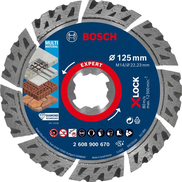 Bosch EXPERT MultiMaterial X-LOCK dijamantska rezna ploča od 125x22,23x2,4x12 mm 2608900670