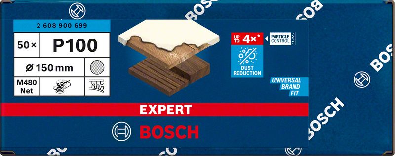 Bosch EXPERT M480 brusna mreža za rotacione brusilice od 150 mm, G 100, 50 delova 2608900699