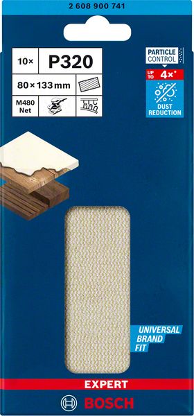 Bosch EXPERT M480 brusna mreža za vibracione brusilice od 80 x 133 mm, G 320, 10 delova 2608900741
