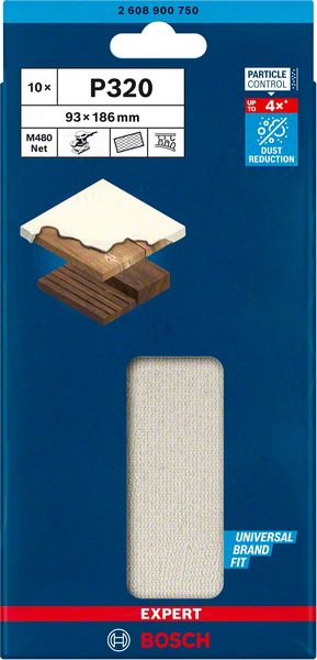 Bosch EXPERT M480 brusna mreža za vibracione brusilice od 93 x 186 mm, G 320, 10 delova 2608900750