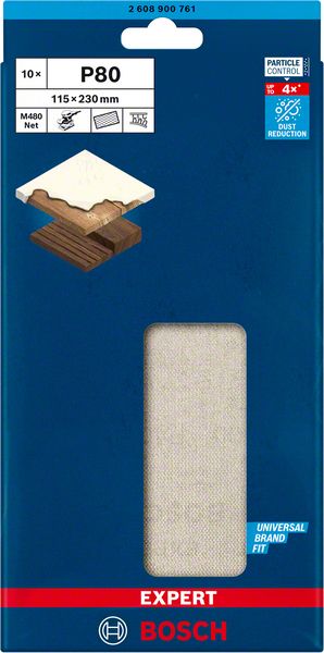 Bosch EXPERT M480 brusna mreža za vibracione brusilice od 115 x 230 mm, G 80, 10 delova 2608900761