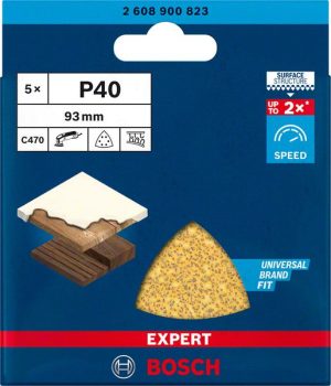 Bosch EXPERT C470 brusni papir za delta brusilice od 93 mm, G 40, 5 delova 2608900823