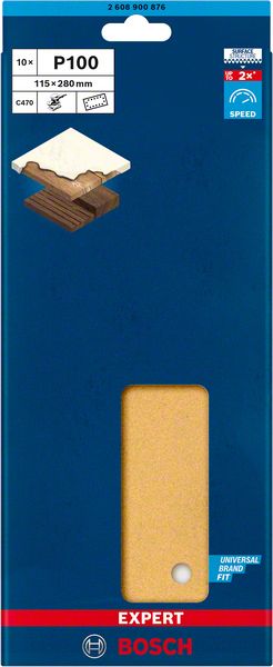 Bosch EXPERT C470 brusni papir sa 14 rupa za vibracione brusilice od 115 x 280 mm, G 100, 10 delova 2608900876