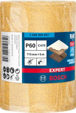 Bosch EXPERT C470 rolna brusnog papira za ručno brušenje od 115 mm, 5 m, G 60 2608900897