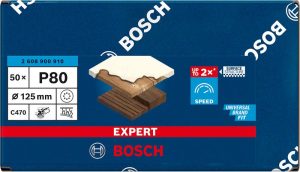 Bosch EXPERT C470 brusni papir sa 8 rupa za rotacione brusilice od 125 mm, G 80, 50 delova 2608900910