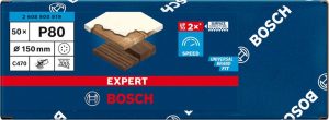 Bosch EXPERT C470 brusni papir sa 6 rupa za rotacione brusilice od 150 mm, G 80, 50 delova 2608900919