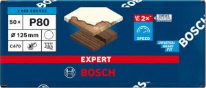 Bosch EXPERT C470 brusni papir bez rupa za ugaone brusilice i bušilice od 125 mm, G 80, 50 delova 2608900953