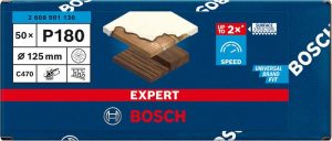 Bosch EXPERT C470 brusni papir sa više rupa za rotacione brusilice od 125 mm, G 180, 50 delova 2608901130