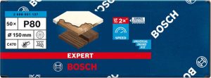 Bosch EXPERT C470 brusni papir sa više rupa za rotacione brusilice od 150 mm, G 80, 50 delova 2608901137