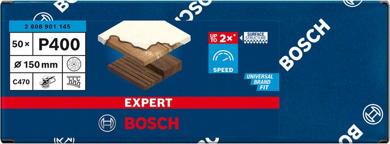 Bosch EXPERT C470 brusni papir sa više rupa za rotacione brusilice od 150 mm, G 400, 50 delova 2608901145