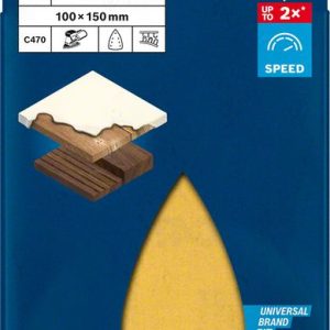 Bosch EXPERT C470 brusni papir sa 7 rupa za višenamenske brusilice od 100 x 150 mm, G 400, 10 delova 2608901167