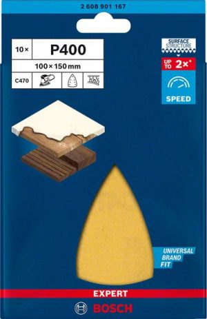 Bosch EXPERT C470 brusni papir sa 7 rupa za višenamenske brusilice od 100 x 150 mm, G 400, 10 delova 2608901167
