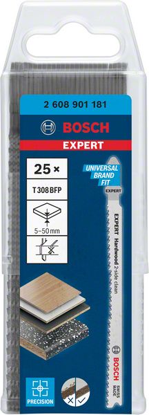 Bosch EXPERT „Hardwood 2-side clean“ T 308 BFP list ubodne testere, 25 delova 2608901181