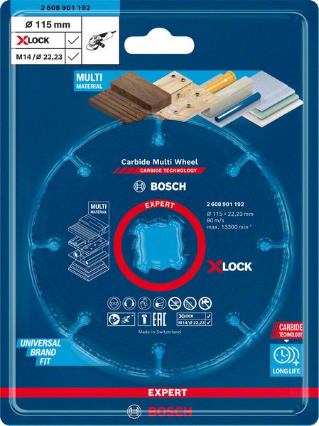 Bosch EXPERT Carbide Multi Wheel X-LOCK rezna ploča od 115 mm, 22,23 mm 2608901192