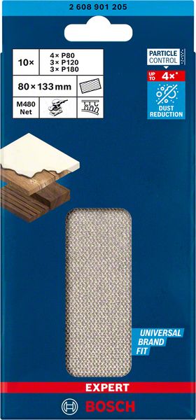 Bosch Komplet EXPERT M480 brusnih mreža od 80 x 133 mm, 10 delova 2608901205