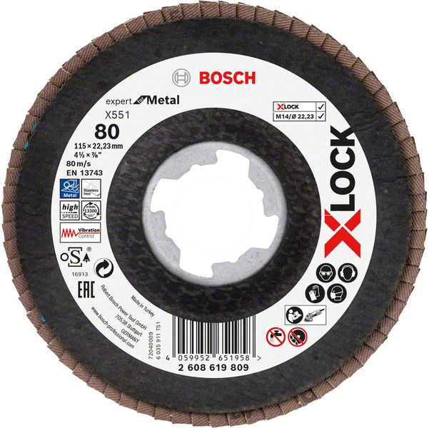 Bosch X-LOCK lamelna brusna ploča X551, Expert for Metal 2608619809