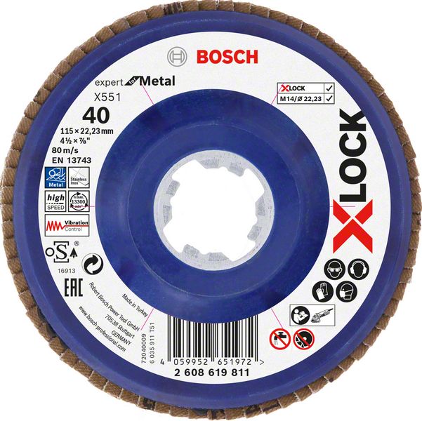 Bosch X-LOCK lamelna brusna ploča X551, Expert for Metal 2608619811