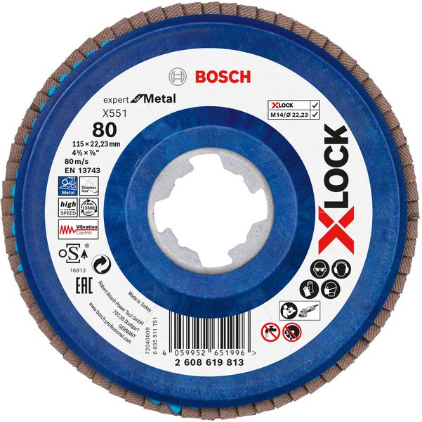 Bosch X-LOCK lamelna brusna ploča X551, Expert for Metal 2608619813