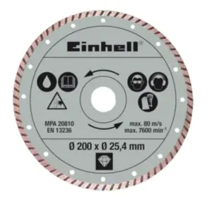 Einhell Dijamantna rezna ploča TURBO 200 x 25.4 x 2.2mm turbo 4301175