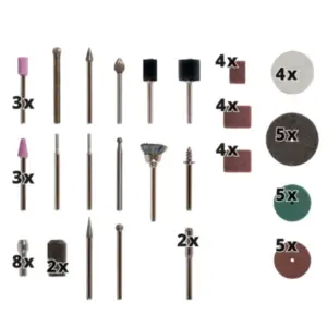 Einhell 61-delni set dodataka za brušenje i graviranje Pribor za TC-MG 135 TH-XG 75 49510950