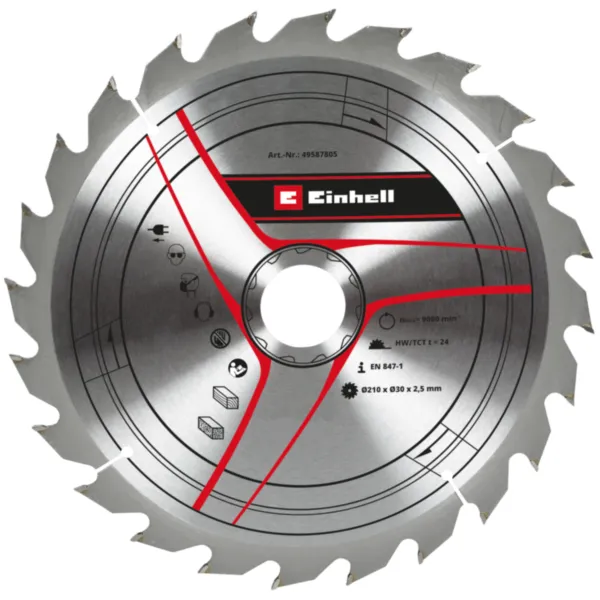 Einhell Set reznih listova 3 kom 210x30 T24/42/60 Pribor za stacionarne testere 49587805