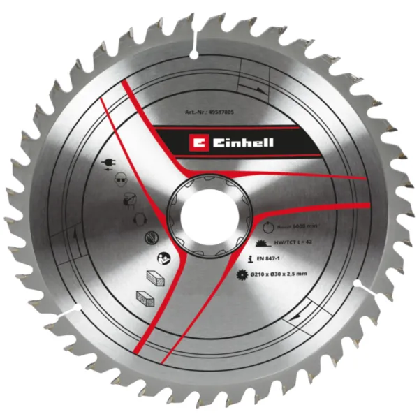 Einhell Set reznih listova 3 kom 210x30 T24/42/60 Pribor za stacionarne testere 49587805
