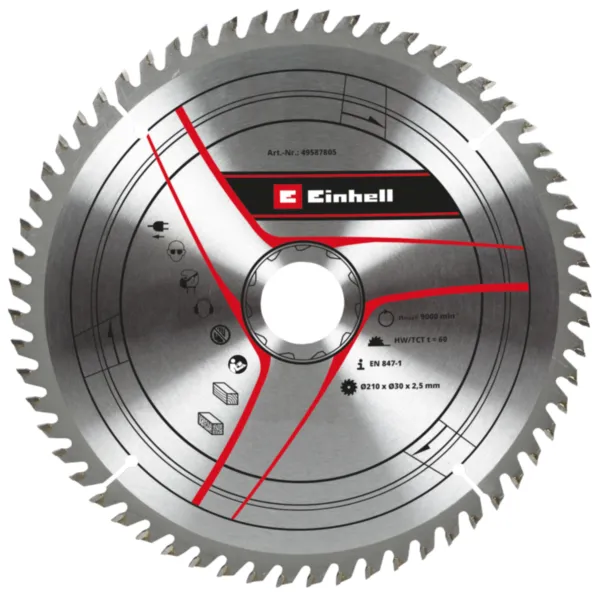 Einhell Set reznih listova 3 kom 210x30 T24/42/60 Pribor za stacionarne testere 49587805