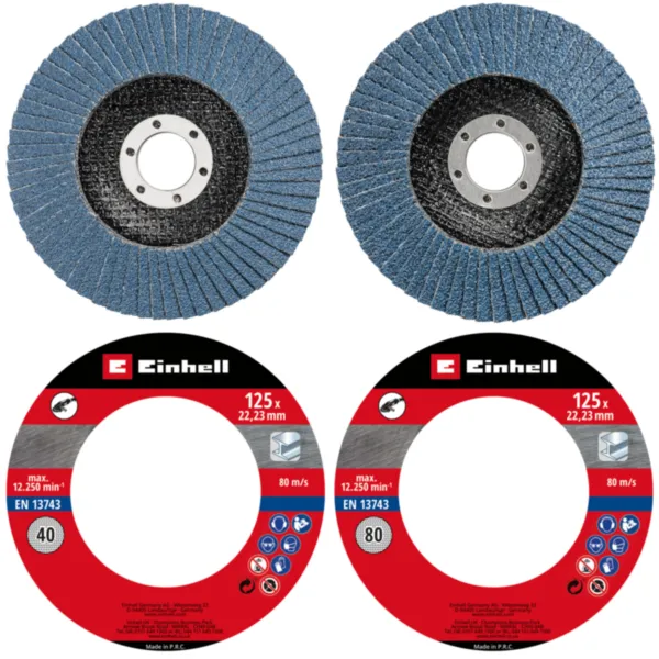 Einhell 2-delni set lamelnih brusnih ploča Ø125mm (1xG40 1xG80) Pribor za brusilice 49795705