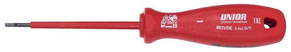 Unior 603VDE Odvijač VDE pljosnati, 1.2 x 6.5 x 150, 616475
