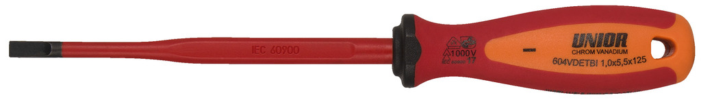 Unior 604VDETBI Odvijač električarski VDE TBI, SLIM, izolovan, 1.0 x 5.5 x 125, 624065