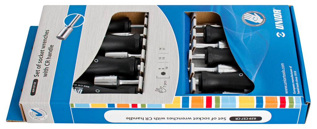 Unior 629CS7CR Ključevi nasadni sa CR ručkom u garnituri, /7, 617032