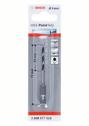 Bosch HSS PointTeQ šestostrana burgija od 3 mm 2608577519