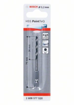 Bosch HSS PointTeQ šestostrana burgija od 3,2 mm 2608577520