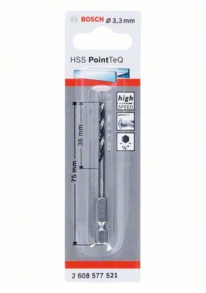 Bosch HSS PointTeQ šestostrana burgija od 3,3 mm 2608577521