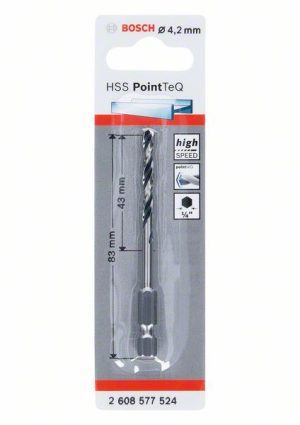 Bosch HSS PointTeQ šestostrana burgija od 4,2 mm 2608577524
