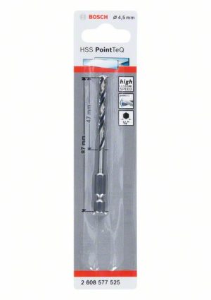 Bosch HSS PointTeQ šestostrana burgija od 4,5 mm 2608577525