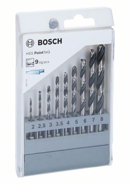 Bosch 9-delni komplet HSS PointTeQ šestostranih burgija, 2–8 mm 2607002826